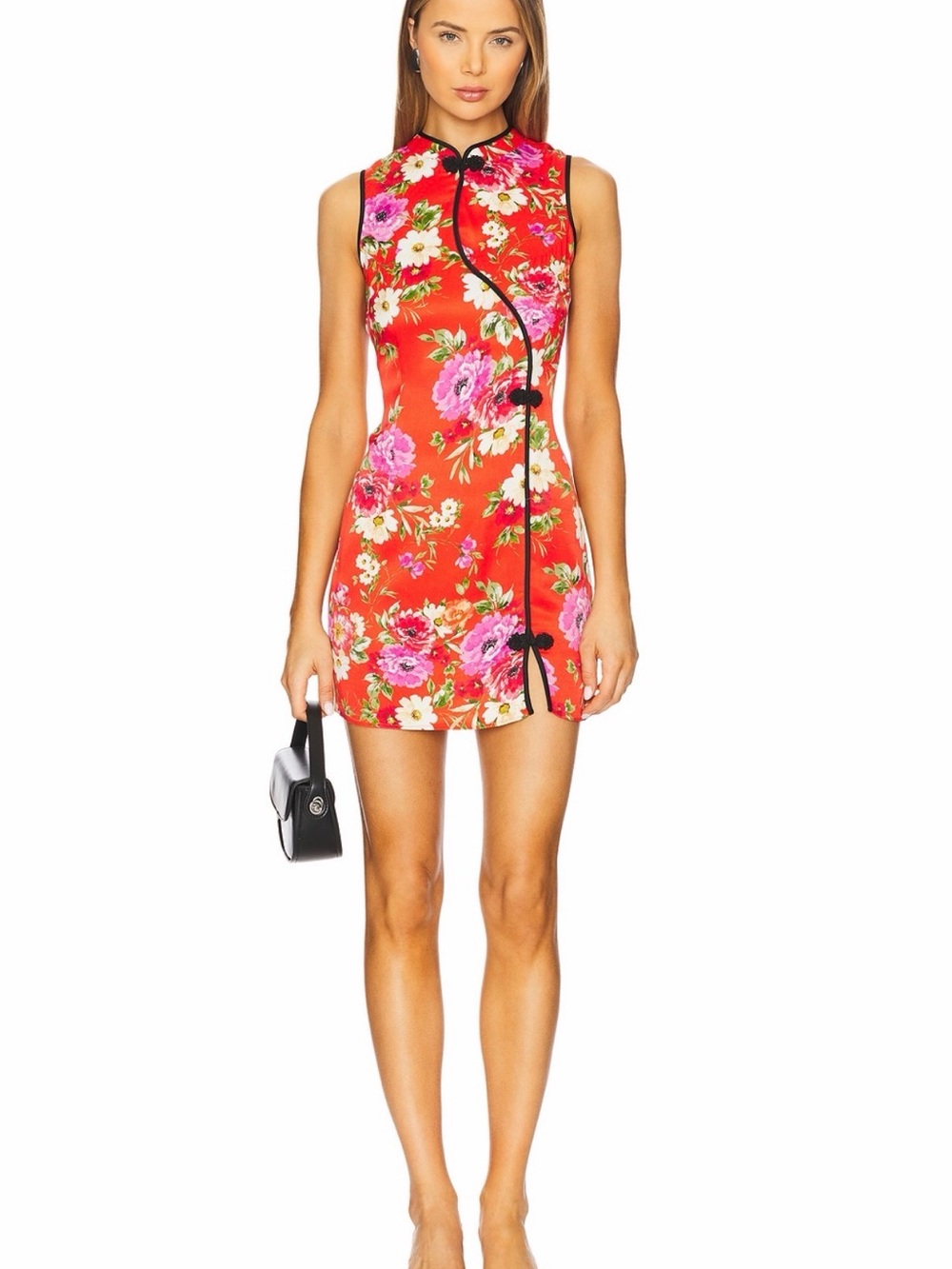 Yumi Kim Hanoi Floral Qi Pao Mini Dress Red XL